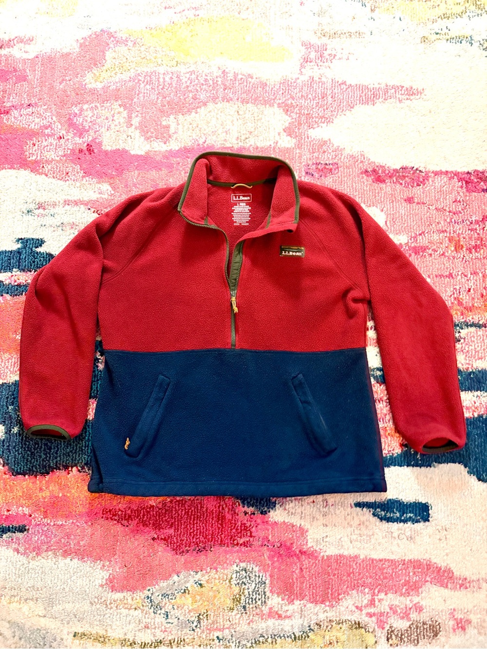 L.L. Bean Mountain Classic Colorblock Fleece Pullover - Women’s L Regular